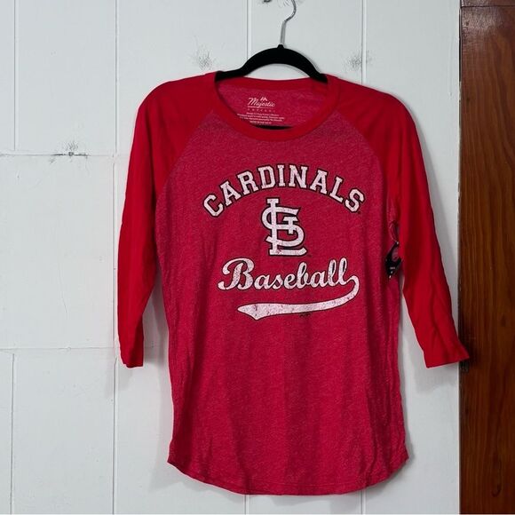 Majestic Red St.Louis Cardinals Baseball  Tee NWT Size Large - Picture 1 of 4